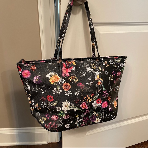 Kenneth Cole Reaction Black Floral Tote Bag - Picture 3 of 4